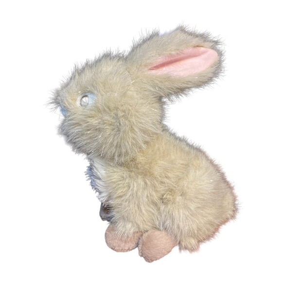 Fur Bunny Brown Stuffed Animal Easter Rabbit Plush‎ Soft Tinsel Glam Sparkle 14” - Picture 6 of 6